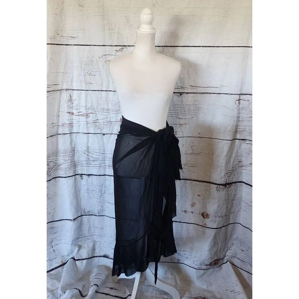 Bleu Rod Beattie Gypset Ruffle Sarong Cover Up Size Medium